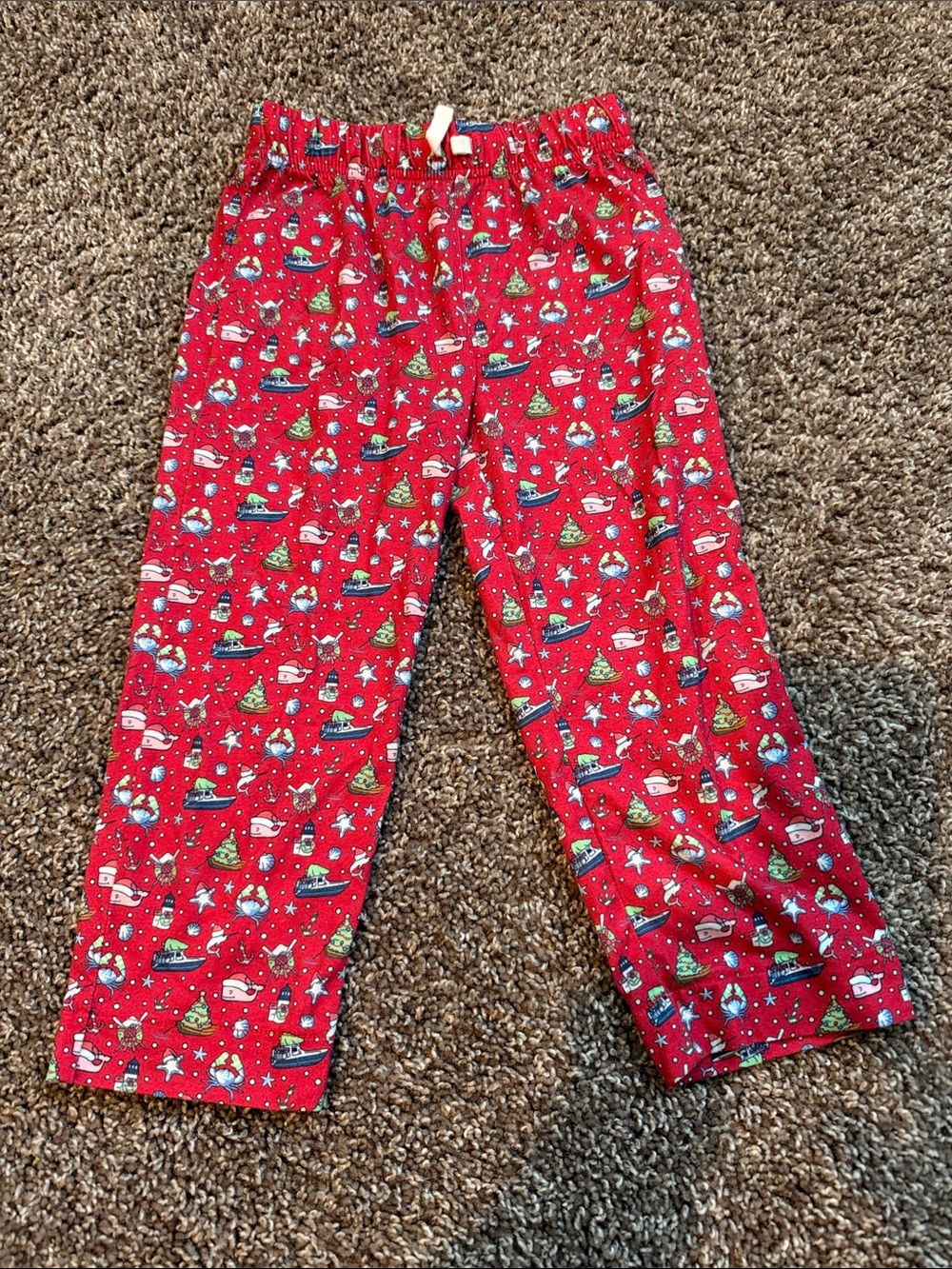 Vineyard Vines Kids Red Holiday Print Pajama Bottoms